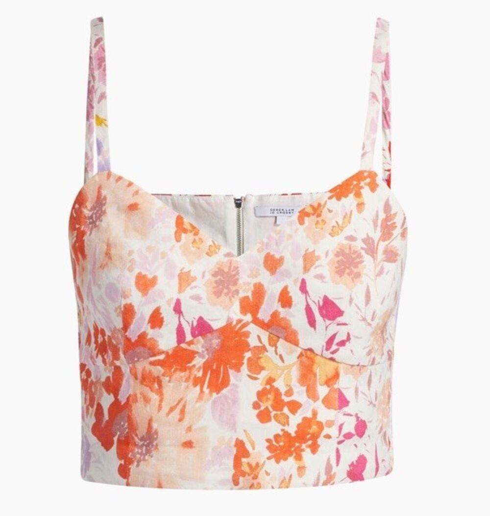 NWOT: Derek Lam 10 Crosby Margo Floral Stretch Top Size 4